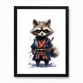 Samurai Raccoon 3 Art Print