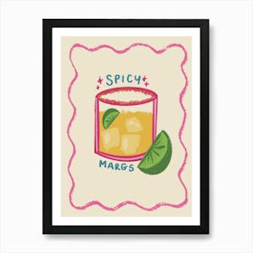 Spicy Margs Cocktail Illustration Print Art Print