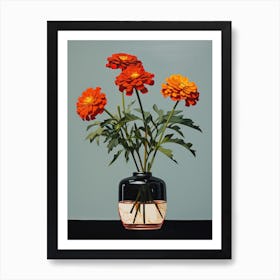 Bouquet Of Marigold Flowers, Autumn Fall Florals Painting 0 Art Print