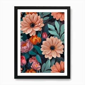 Floral Seamless Pattern 4 Art Print