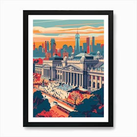 The Met New York Colourful Silkscreen Illustration 2 Art Print