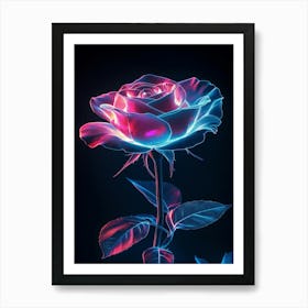 Neon Rose 3 Art Print