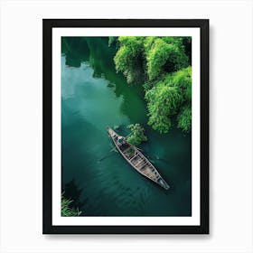 Boat On A River Art Print