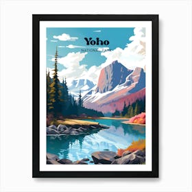 Yoho National Park Canada Camping Travel Illustration Art Print