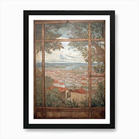 A Window View Of Havana In The Style Of Art Nouveau 4 Art Print