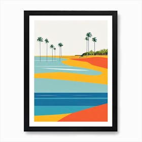 Noosa Main Beach Australia Midcentury Art Print