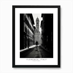 Poster Of Florence, Italy, Black And White Analogue Photograph 3 Art Print