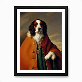 Welsh Springer Spaniel Renaissance Portrait Oil Painting Art Print