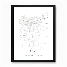 Colac,Australia Minimalist Map Art Print