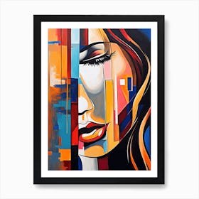 Modern Illustration Of A Woman's Face, 1359 Art Print