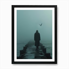 Man On A Pier Art Print