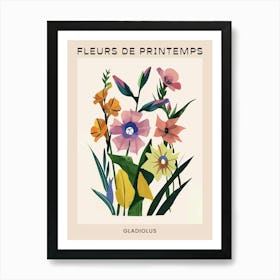 Spring Floral French Poster  Gladiolus 1 Art Print