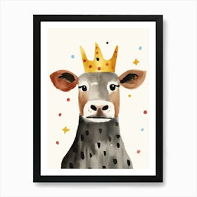 Little Cow 2 Wearing A Crown Art Print