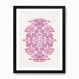 Pink Watercolour Boho Florals Art Print