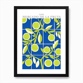 Mercado De La Fruta Lime Illustration 4 Poster Art Print