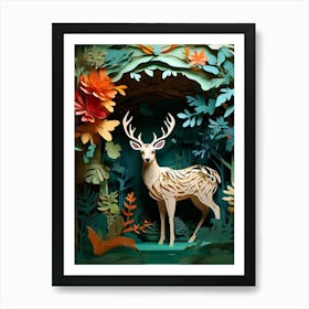 Deer In The Forest 3 Art Print