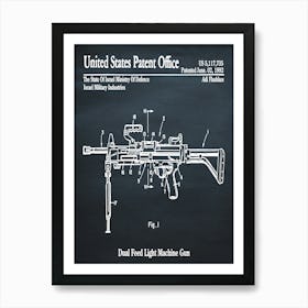 1992 Israeli Dual Feed Light Machine Gun Art Print