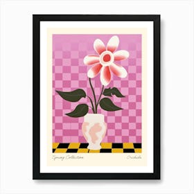 Spring Collection Orchids Flower Vase 3 Art Print