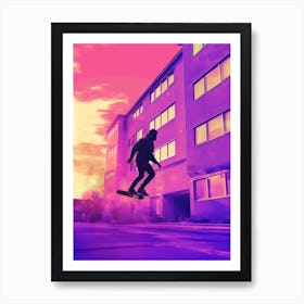 Skateboarding In Malmö Sweden Futuristic 2 Art Print