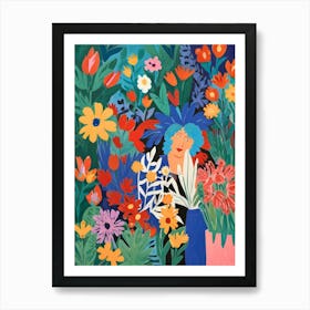 Matisse Inspired The girt with garden Art Print