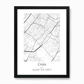 Croix,France Minimalist Map Art Print