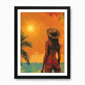 Woman On The Beach 2 Art Print