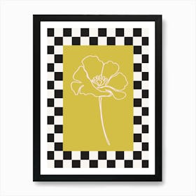Modern Checkered Flower Poster  2 Art Print