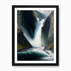 Mardalsfossen, Norway Peaceful Oil Art  (1) Art Print