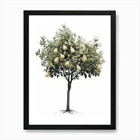 Pear Tree Pixel Illustration 2 Art Print