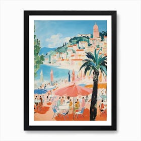 Lerici, Liguria   Italy Beach Club Lido Watercolour 3 Art Print