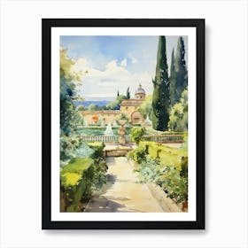 Giardino Di Boboli Italy Watercolour Painting  2  Art Print