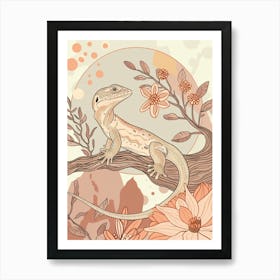 Gecko Abstract Modern Illustration 7 Art Print