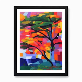 Blue Spruce Tree Cubist Art Print