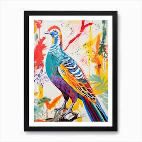 Colourful Bird Painting Pheasant 5 Art Print