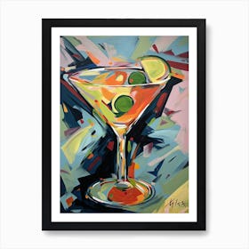 Dry Martini Cocktail Fauvist Painting 1 Art Print