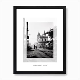 Poster Of Ahmedabad, India, Black And White Old Photo 1 Art Print