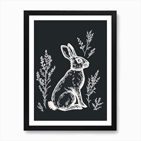 Rex Rabbit Minimalist Illustration 1 Art Print