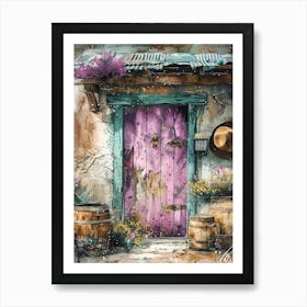 Country Rustic Purple Door Art Print