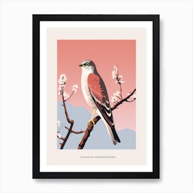 Minimalist Eurasian Sparrowhawk 1 Bird Poster Art Print