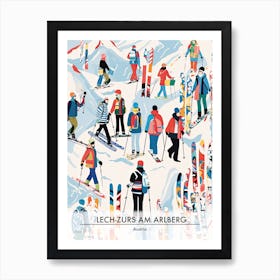 Lech Zurs Am Arlberg   Austria, Ski Resort Poster Illustration 0 Art Print