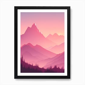 Misty Mountains Vertical Background In Pink Tone 55 Art Print