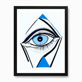 Psychic Abilities, Symbol, Third Eye Blue & White 3 Art Print