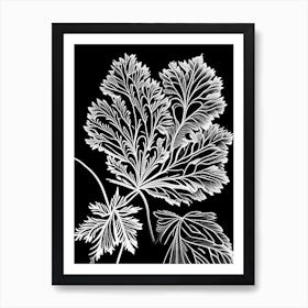 Parsley Leaf Linocut 3 Art Print