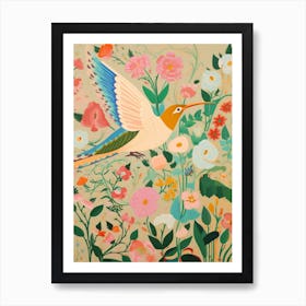 Maximalist Bird Painting Hummingbird 1 Art Print