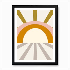 Geometric Sun Pastel Art Print