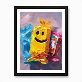 Smiley Face Oil Painting 1 Art Print