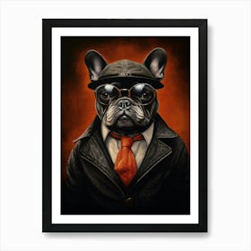 Gangster Dog French Bulldog Art Print