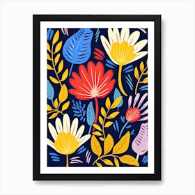 Flowers 20, Matisse style, Floral texture Art Print