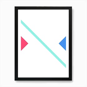 Blue And Pink Triangles Art Print