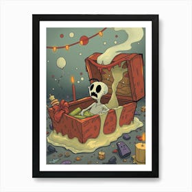 Skeleton In A Box 1 Art Print